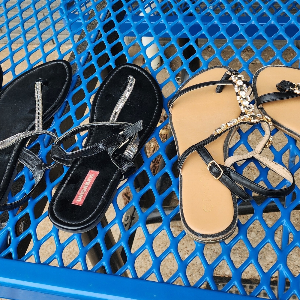 Elegant Black Women's Rhinestone Sandals